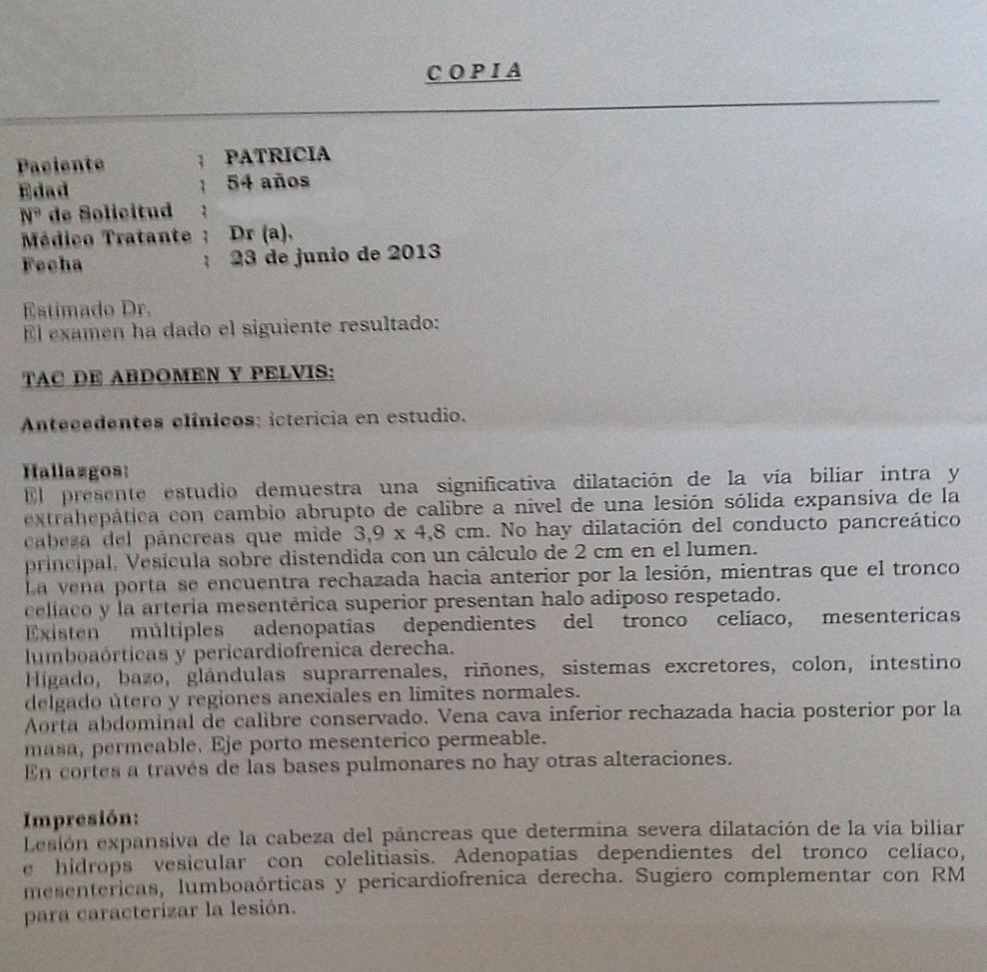 LifEscozul® - Patricia 16 - Cáncer de Páncreas
