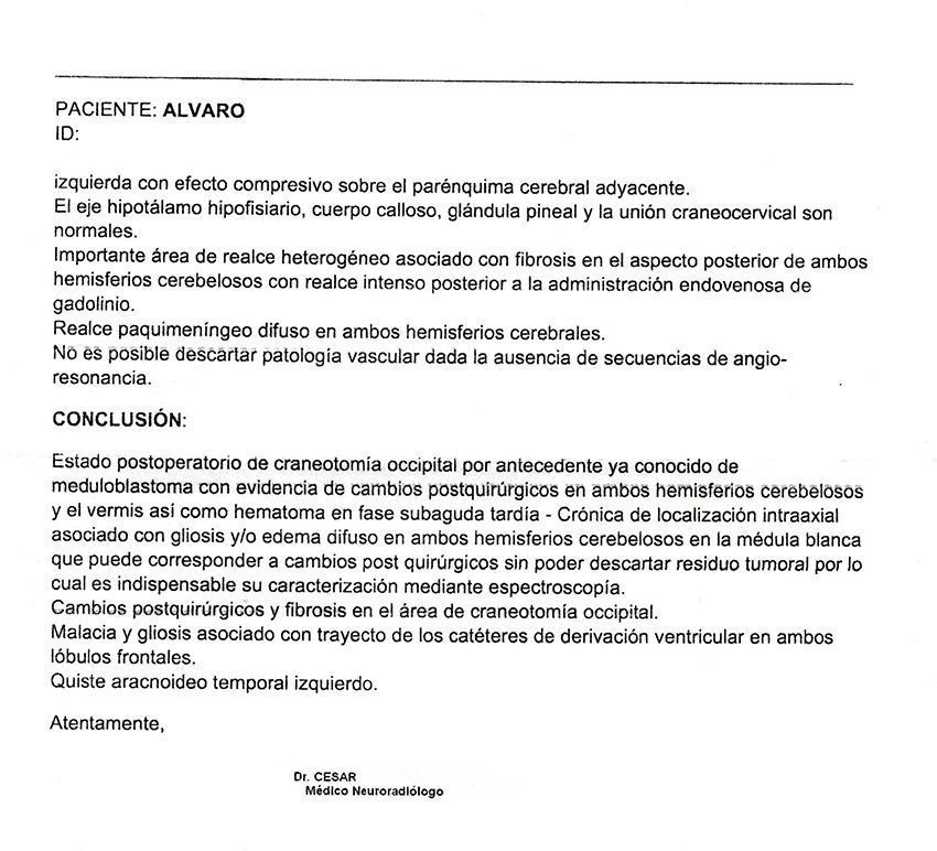 LifEscozul&reg; - Alvaro 10 - Cáncer Cerebral