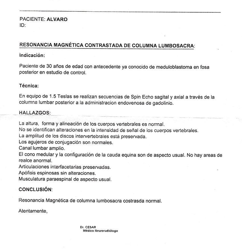 LifEscozul&reg; - Alvaro 6 - Cáncer Cerebral