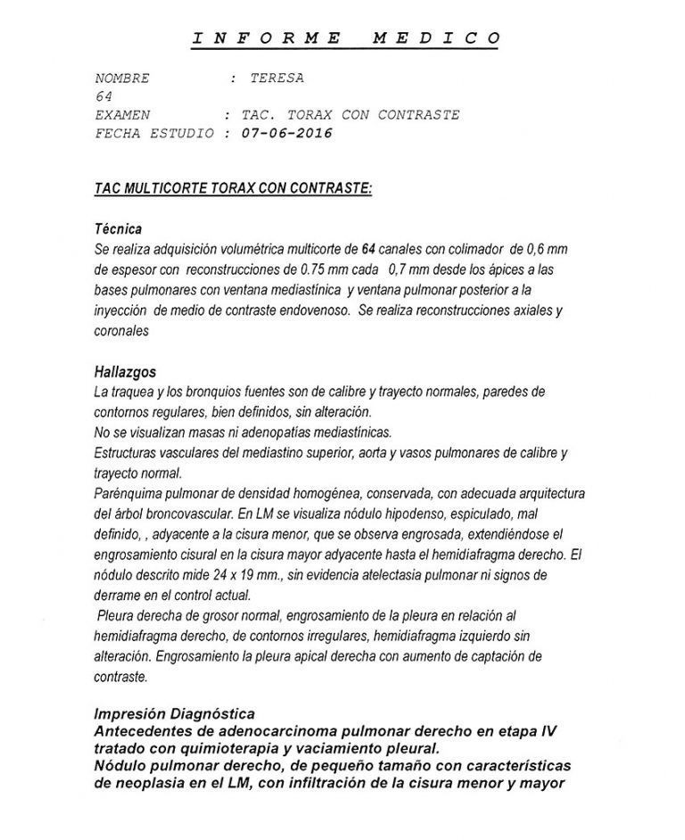 LifEscozul® - Teresa 11 - Cáncer de Pulmon