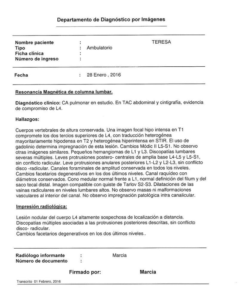 LifEscozul® - Teresa 8 - Cáncer de Pulmon