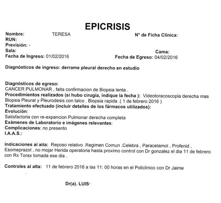 LifEscozul® - Teresa 9 - Cáncer de Pulmon