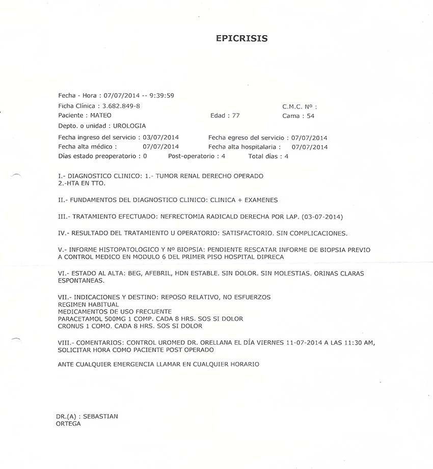 LifEscozul® - Mateo 3 - Cáncer de Riñon