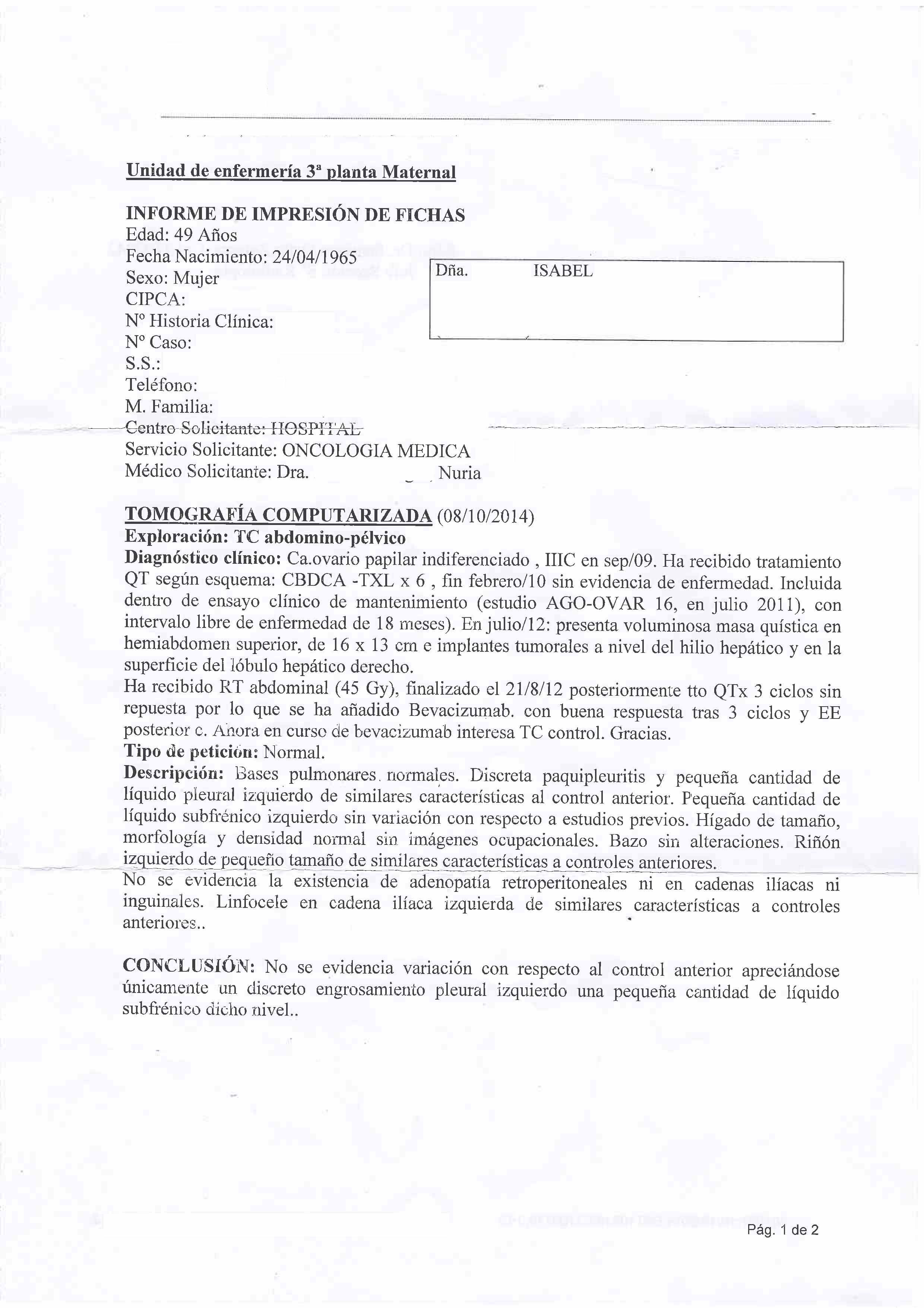 LifEscozul® - Isabel 3 - Cáncer de Ovarios